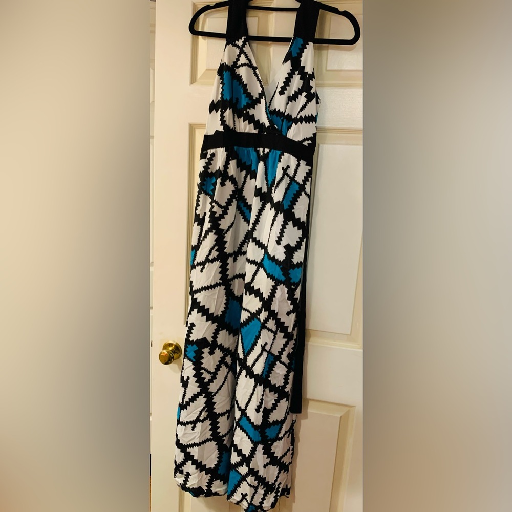 Size small Nee York and Company blue white and black maxi dress